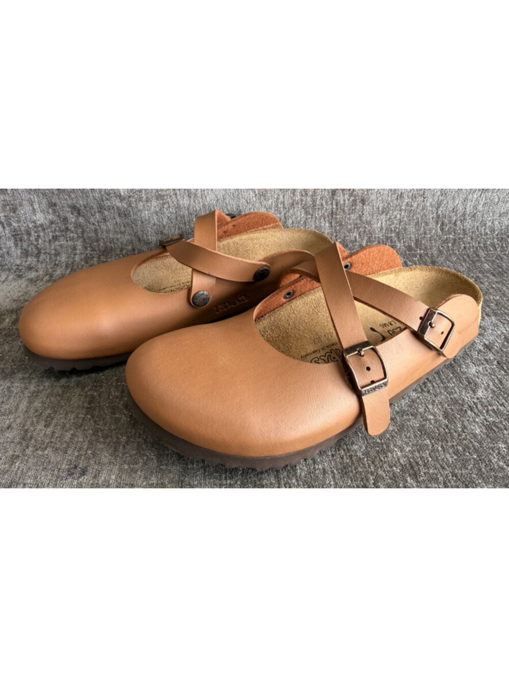 Birki's Birkenstock Dorian Leather Clogs Mary Jane Tan Brown EU 39 US L8 M6